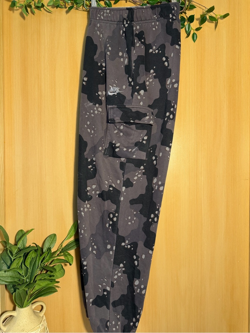 Nike Black & Gray Camouflage Cargo Pants